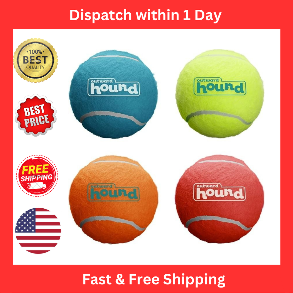 Squeaker Ballz Fetch Dog Toy, Medium - 4 Pack