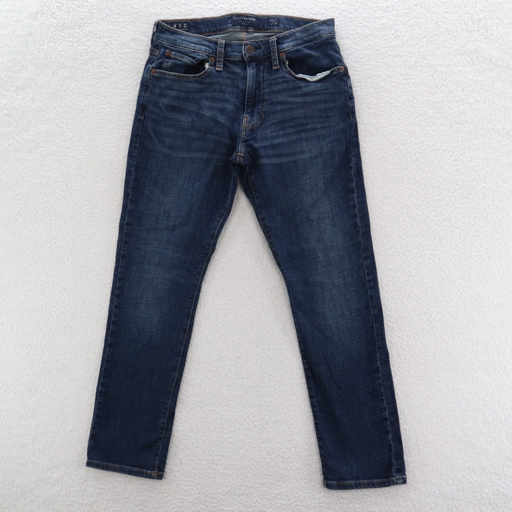Lucky Brand Jeans Mens 30x30 Blue 410 Athletic Slim Dark Wash Preppy Grunge 90s