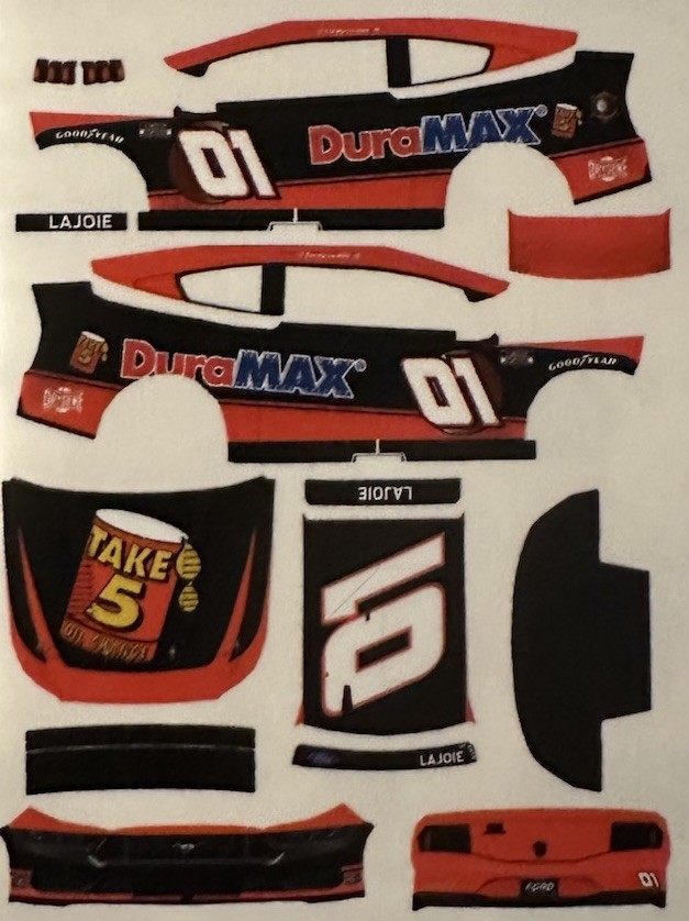 2025 Corey LaJoie #01 Duramax 1/64 NASCAR Peel & Stick Decals