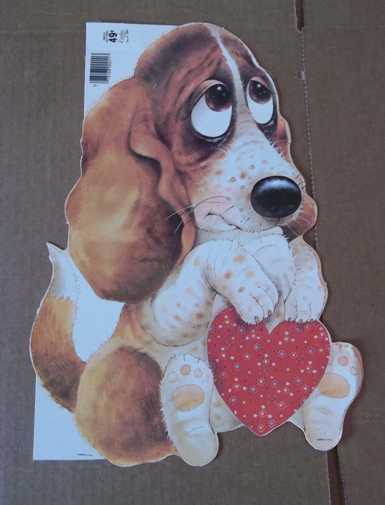 Twelve Items / Vintage Valentine's Day Die Cut Double Sided Window Decorations-image