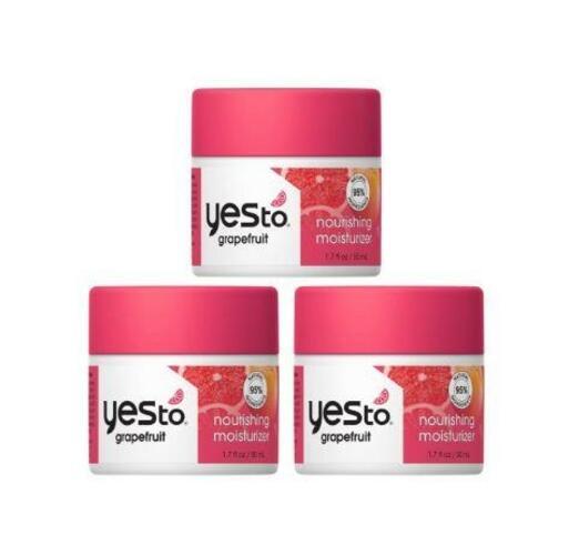 Pack of 3 Yes To Grapefruit Nourishing Moisturizer Renewing Formula 1.7 Fl Oz
