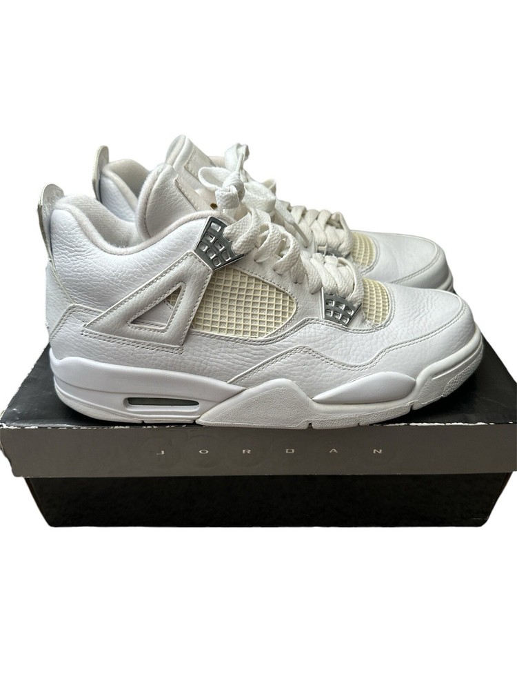 Size 9 - Air Jordan 4 Retro  Pure Money White/Metallic Silver