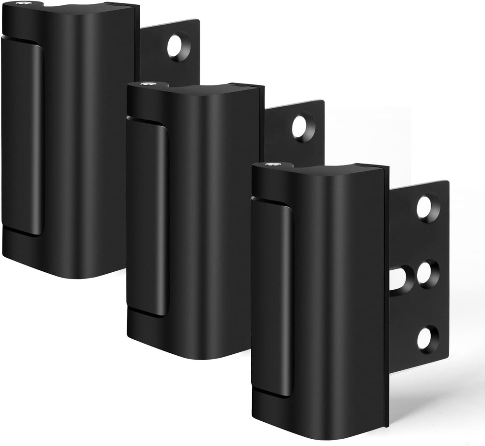 Childproof Home Security Door Lock Reinforcement with 8 Screws, 3 Inch Metal Plate