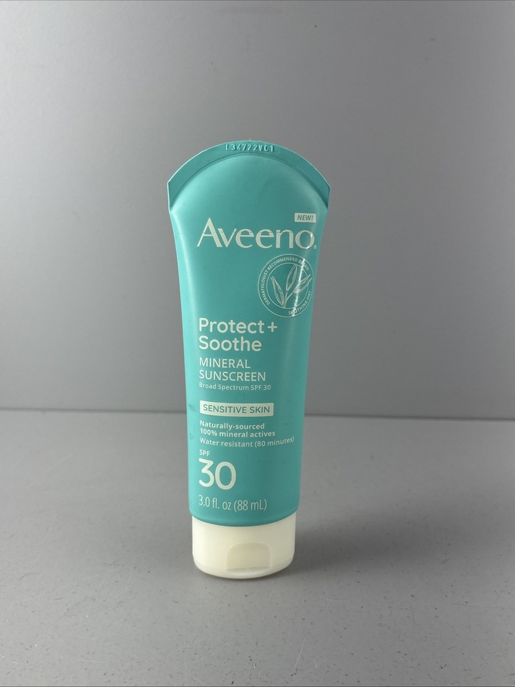 Aveeno Protect Soothe Mineral Sunscreen Lotion Broad Spectrum SPF 30 3 fl oz.