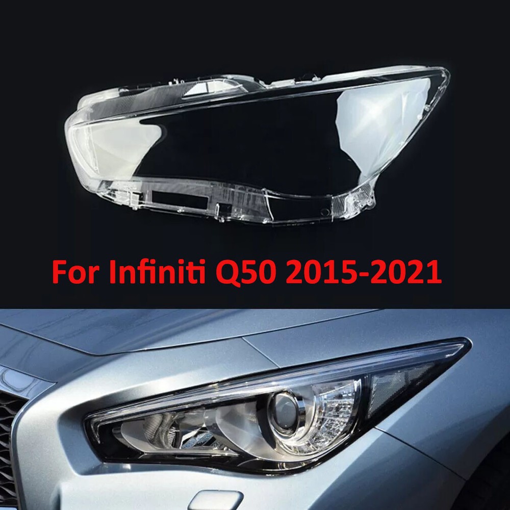 Left Side Headlight Lens Cover Clear Headlamp Shell For Infiniti Q50 2015-2021
