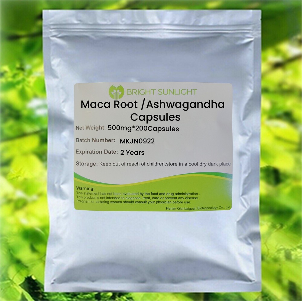 Maca Root Ashwagandha Ginseng Extract 500mg 200 Capsules Male Enhancement Support
