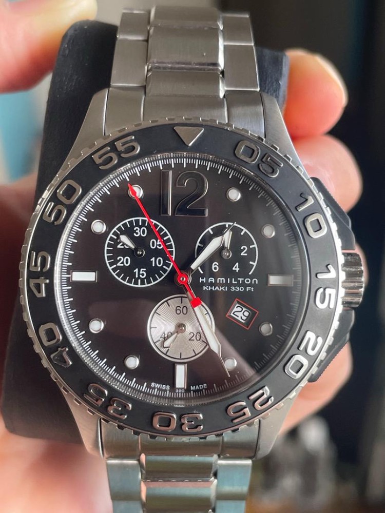 HAMILTON Khaki King Scuba Mens Quartz Black Watch 40mm Analog Box Included