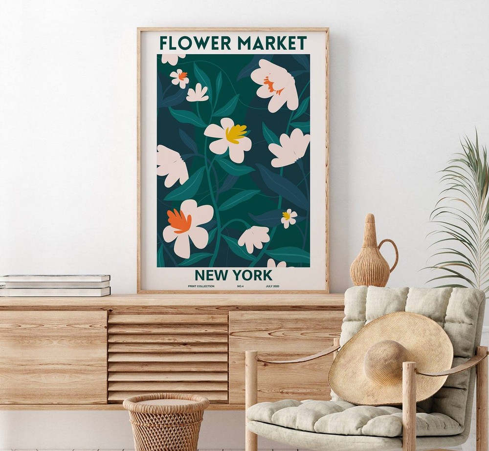 Flower Market Print New York New York Wall Art New York Poster Flower Art Print