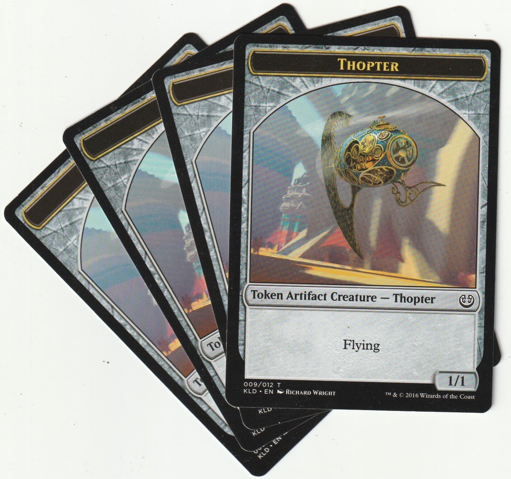 4 MTG Thopter Artifact Creature Tokens Playset - KLD/EN Near Mint Excellent