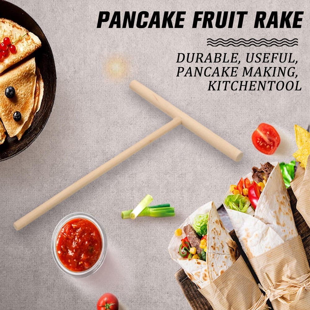 Crepe Maker Pancake Batter Wooden Spreader Kit for Home Kitchen DIY Cooking