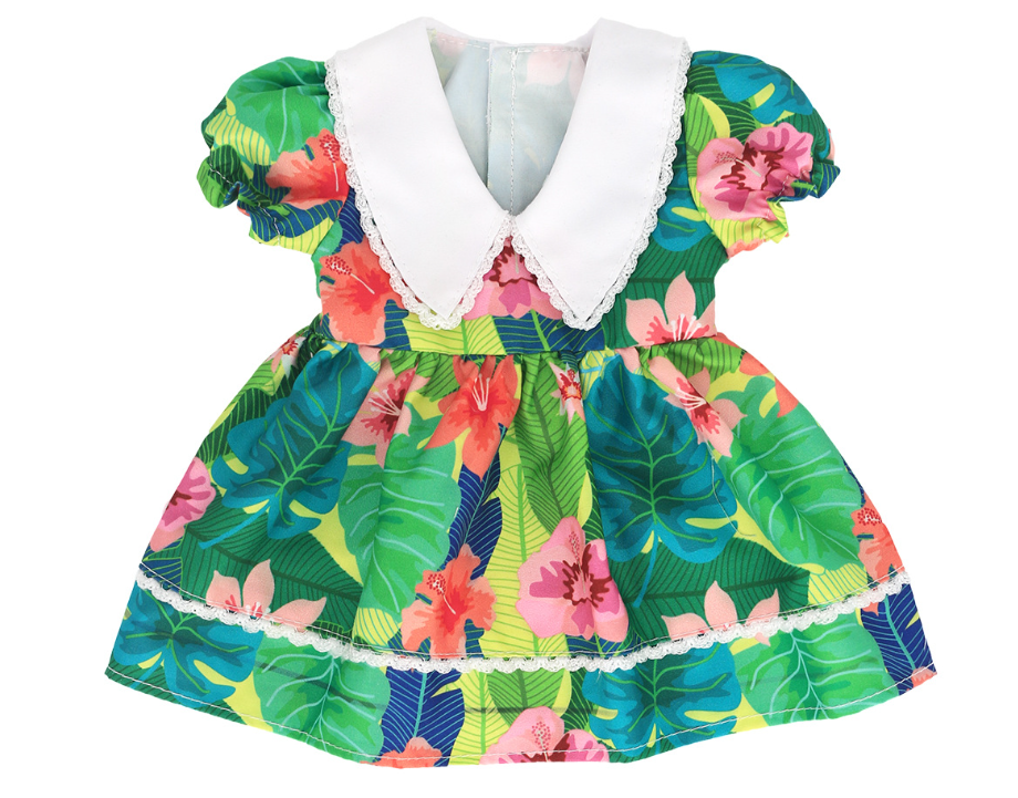 Cute flower green dress made for 18'' American girl doll meet clothes