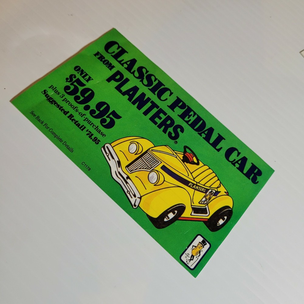 Planters Peanuts Pedal Car Coupon Nabisco 1980's-image