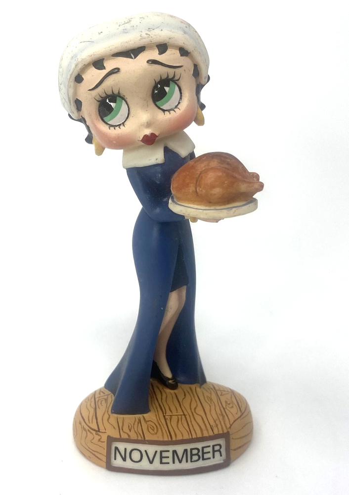 Vintage Betty Boop Thanksgiving Figurine by Danbury Mint November Calendar