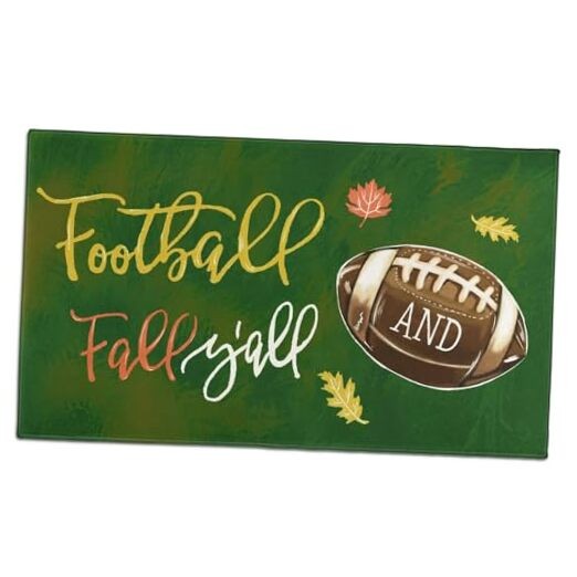 Fall Football Welcome Mat for Front Door – Cozy Seasonal Outdoor Decor