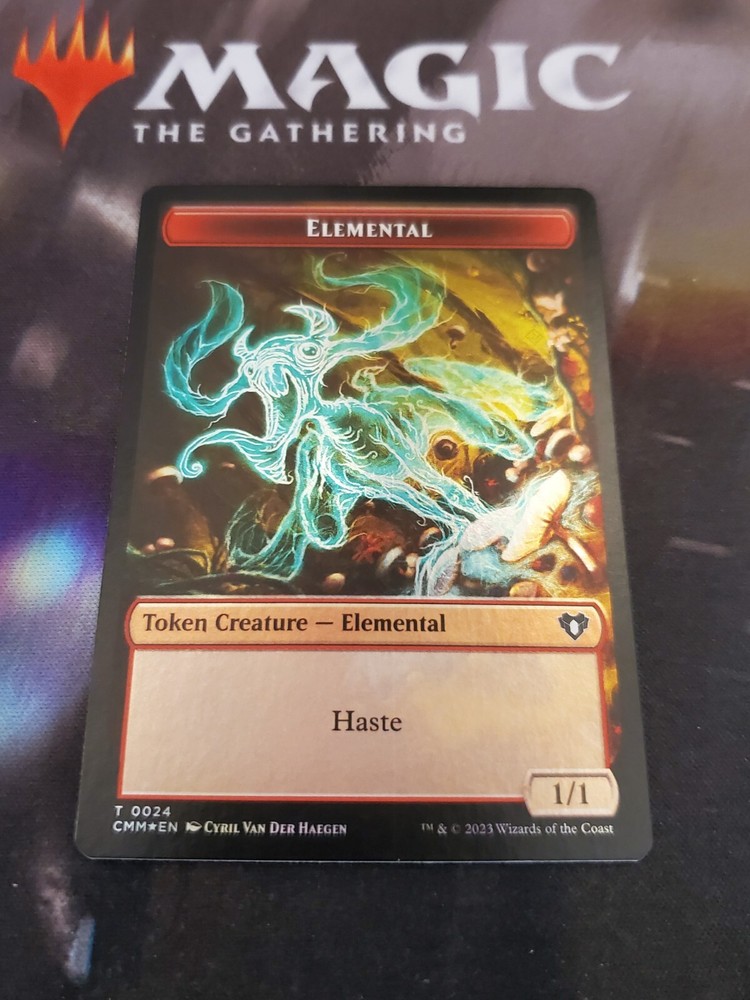 Mtg. Elemental / Graveborn Double-Sided Token. Foil. Commander Masters. Nm-image