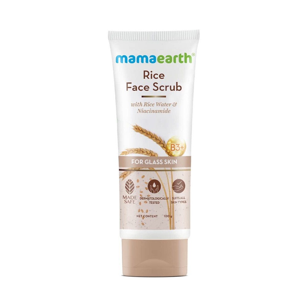 Mamaearth Rice and Niacinamide Face Scrub for Gentle Exfoliation and Brighter Skin Tone