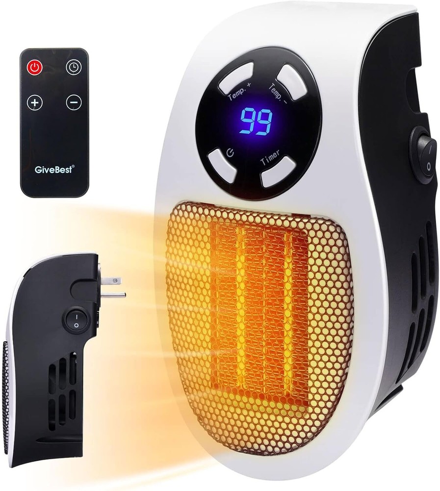 Programmable Space Heater with LED Display, Remote Wall Outlet.