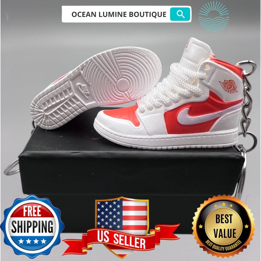 Air Jordan 3D Mini Sneaker Keychain, Basketball Sneaker Collectible, Box Options