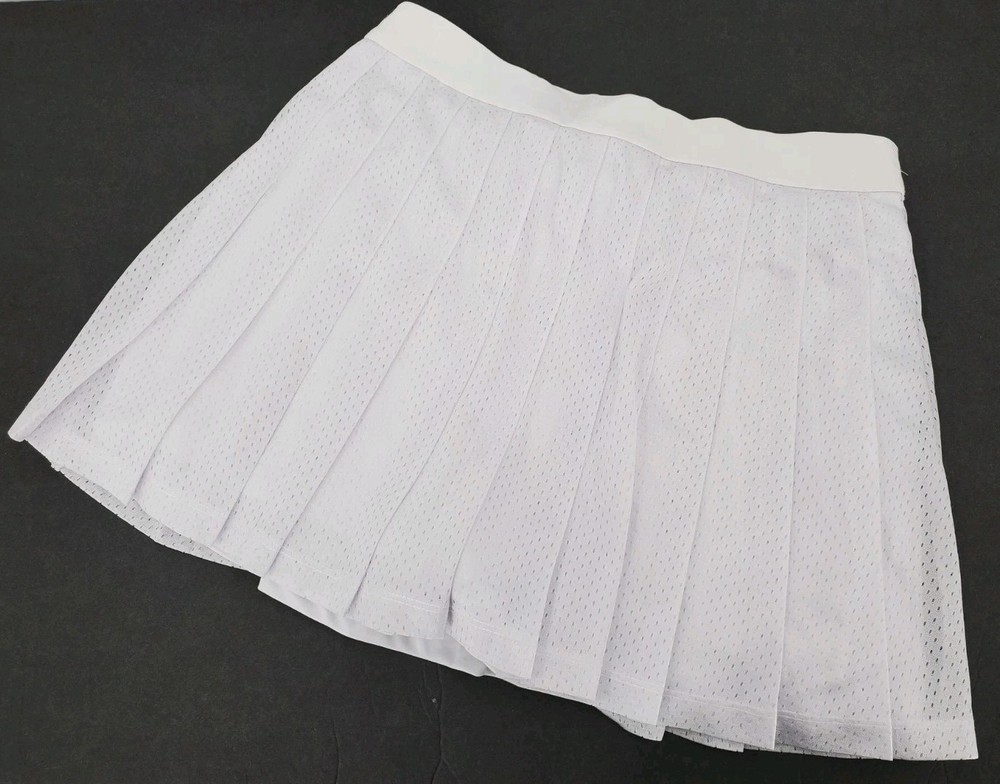 Victoria's Secret Pink Elastic Waist Mesh Pleated Tennis Skort in White Size Large