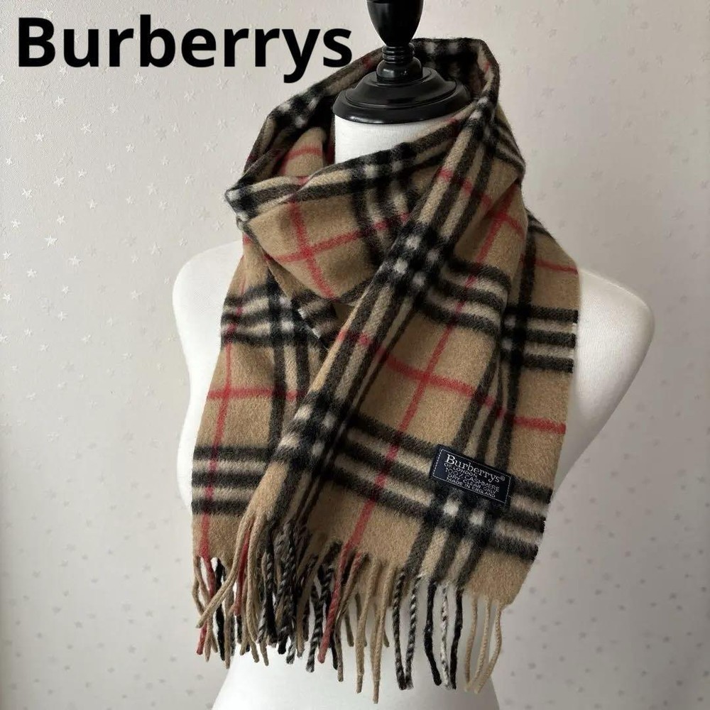 .Vhtf Burberrys Cashmere Muffler Camel Very   Women Scarf Accessory Original LTD