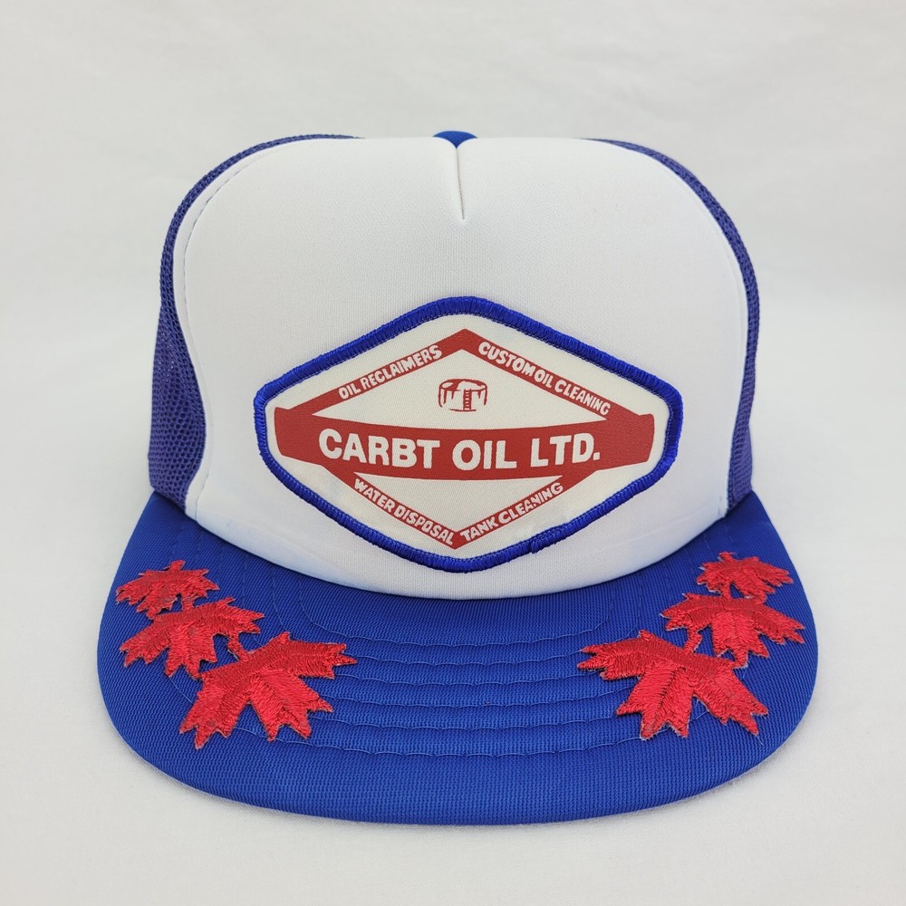 Vintage Trucker Hat Patch Snapback Mesh - Carbt Oil Ltd Maple Leaf Bill - H883
