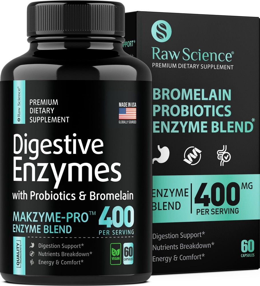 Raw Science Digestive Enzymes With Probiotics 60ct