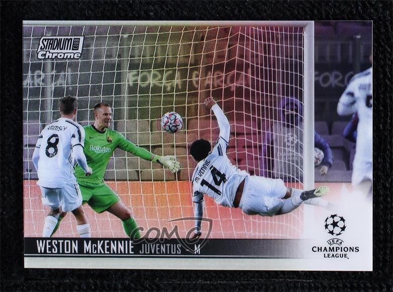 2020-21 Topps Stadium Club Chrome UCL Refractor Weston McKennie #67 Soccer Card