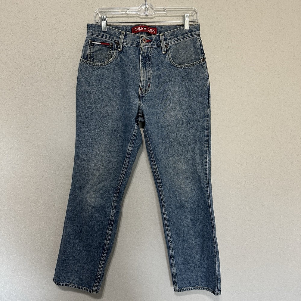 Vintage Tommy Hilfiger High Rise Big Flag Pipeleg Jeans 31x30