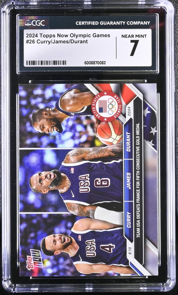 2024 Topps Now Olympic Games #26 Lebron/Curry/Durant CGC 7