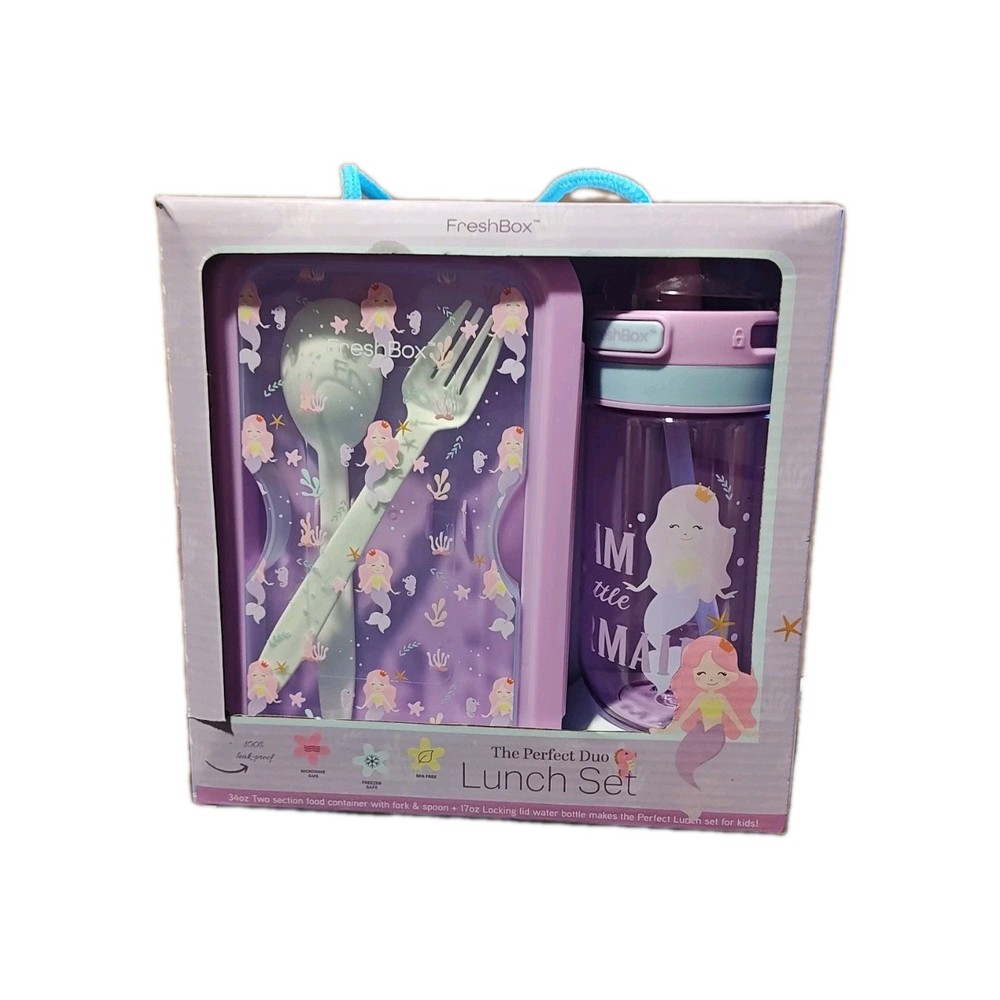 Kids Lunch Set with Sandwich Box, Water Bottle, and Utensils  