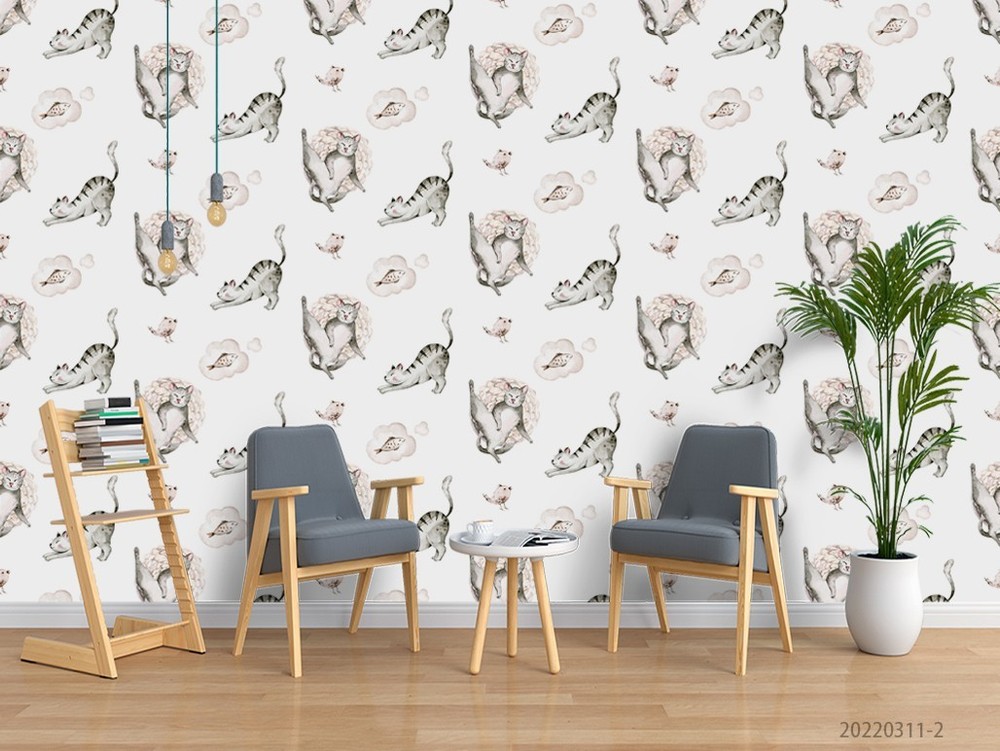 3D Cat Bird Fish Pattern Wall Murals Wallpaper Murals Wall Sticker
