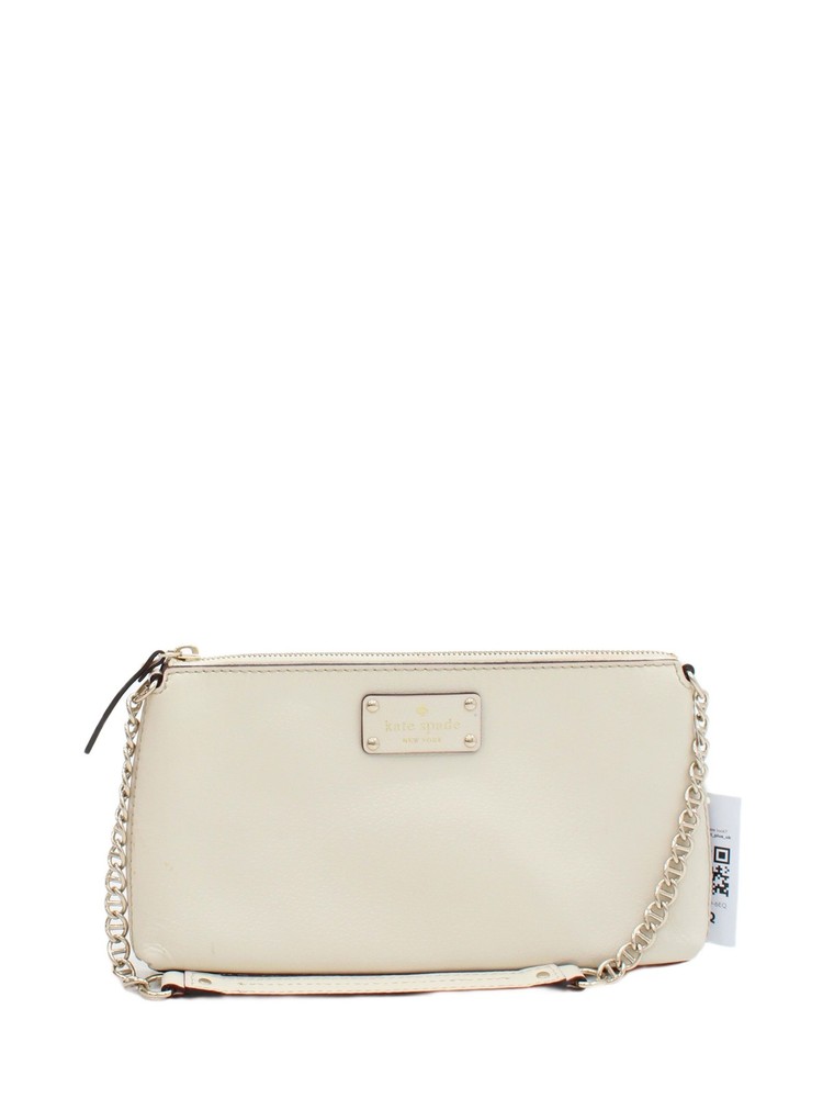 Kate Spade Women's Bag Cream Leather with Polyester Shoulder Bag