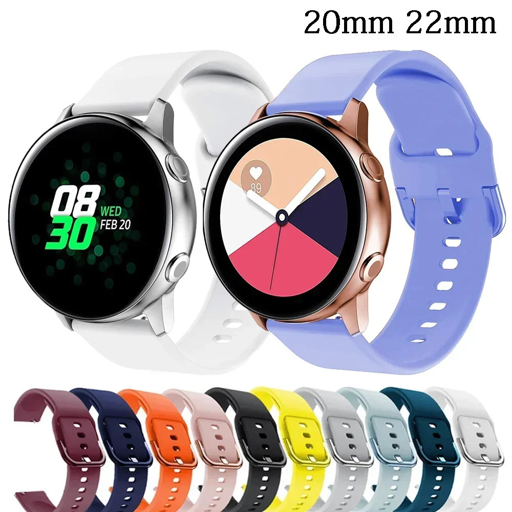 Silicone Watch Band Strap For Samsung Galaxy Active 2 40mm 44mm Watch 3 41mm
