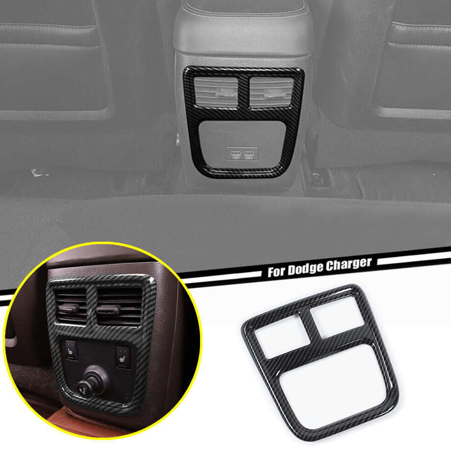 Car Rear Air Vent Outlet Trim For Dodge Charger 11 - 23 Accessories Carbon Fiber