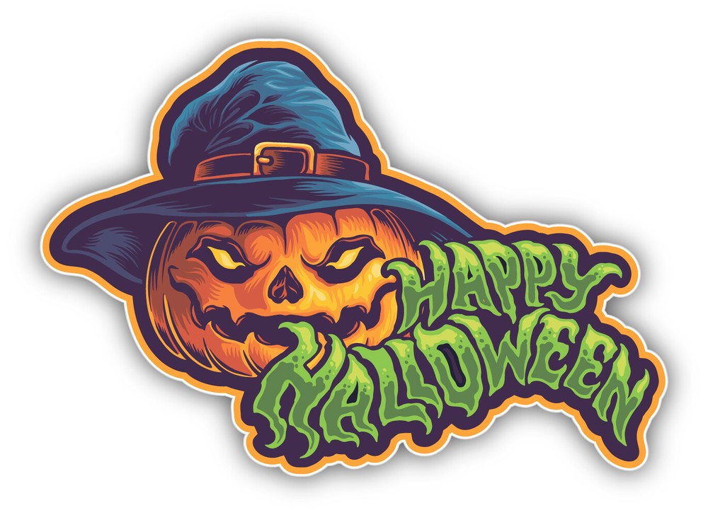 Happy Halloween Vinyl Sticker Decal for Decor and Crafts