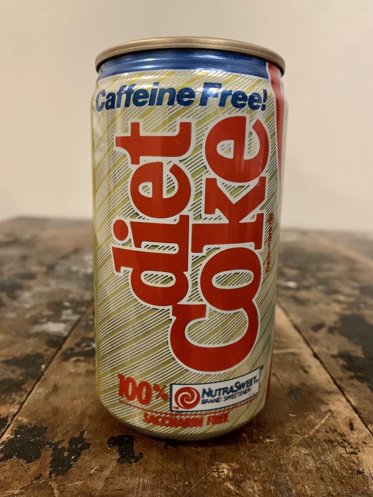 Vintage 1980’s Diet Coke Caffeine Free with NutraSweet 12 FL OZ Can Coca Cola