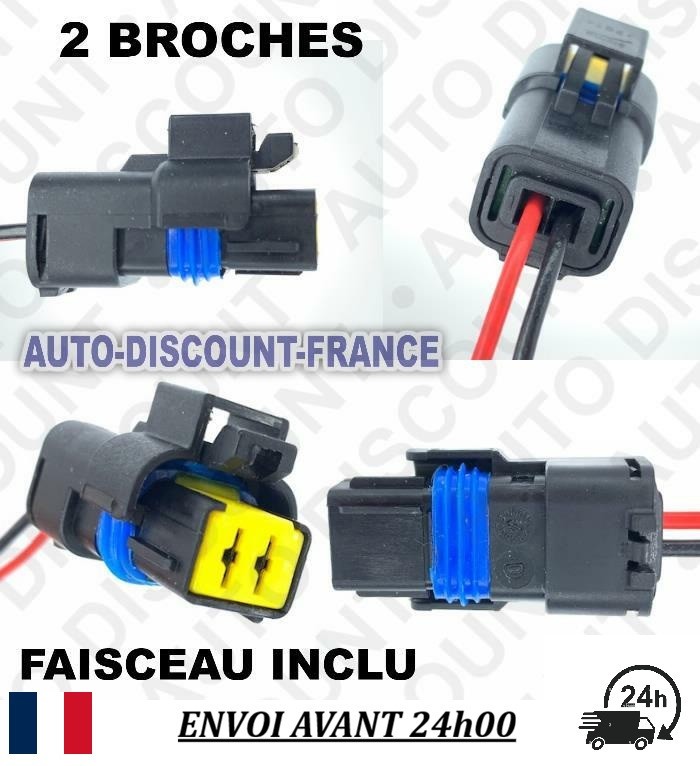 REPAIR KIT SENSOR PROBE CONNECTOR PLUG BEAM SOCKET 2 WIRE CABLES BJ