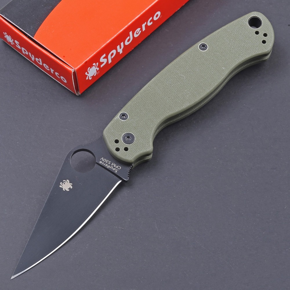 Tactical Survival Folding Knife with Green G10 Handle for Outdoor Camping