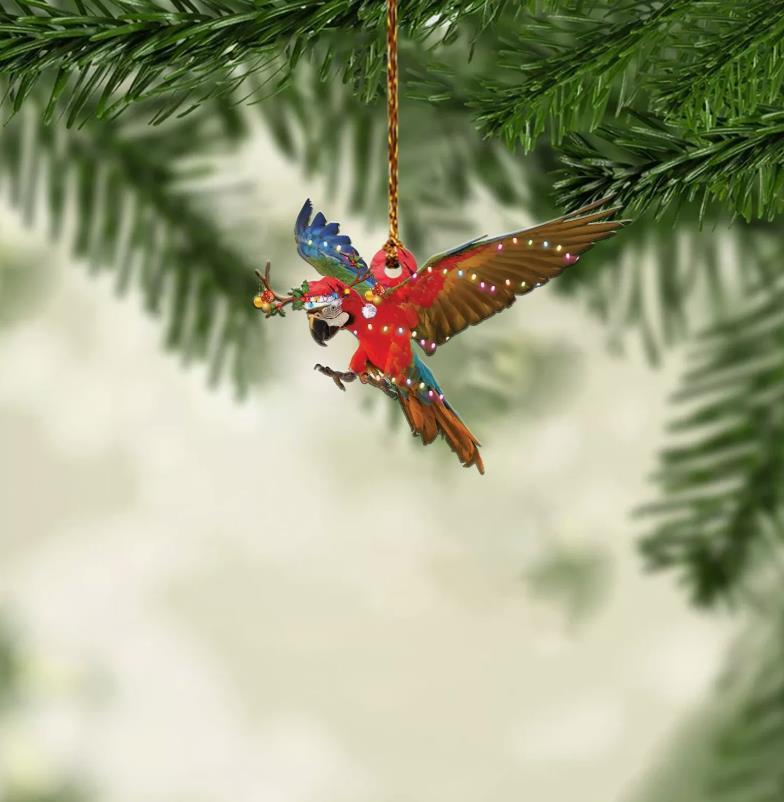 Macaw parrot reindeer light Christmas Ornament  parrot tree Christmas Ornament