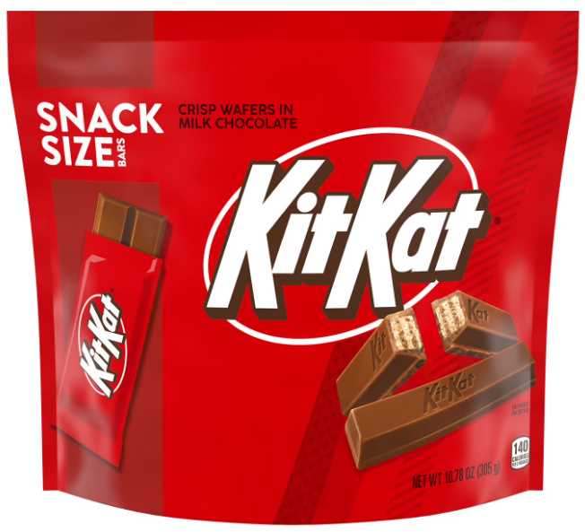 Kit Kat Milk Chocolate Wafer Snack Size Candy, Bag 10.78 oz