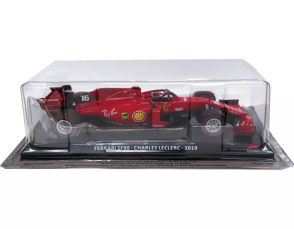 Minicar  1/24 Ferrari Sf90 Charles Leclerc 2019 Ray Ban 16 Red Big Weekly