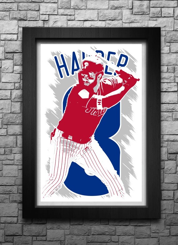 BRYCE HARPER art print/poster PHILADELPHIA PHILLIES FREE S&H! JERSEY