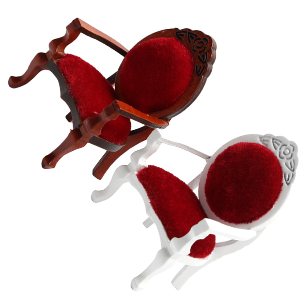 2 Pcs House Kit Small Chair Exquisite Decoration Scenario Individual