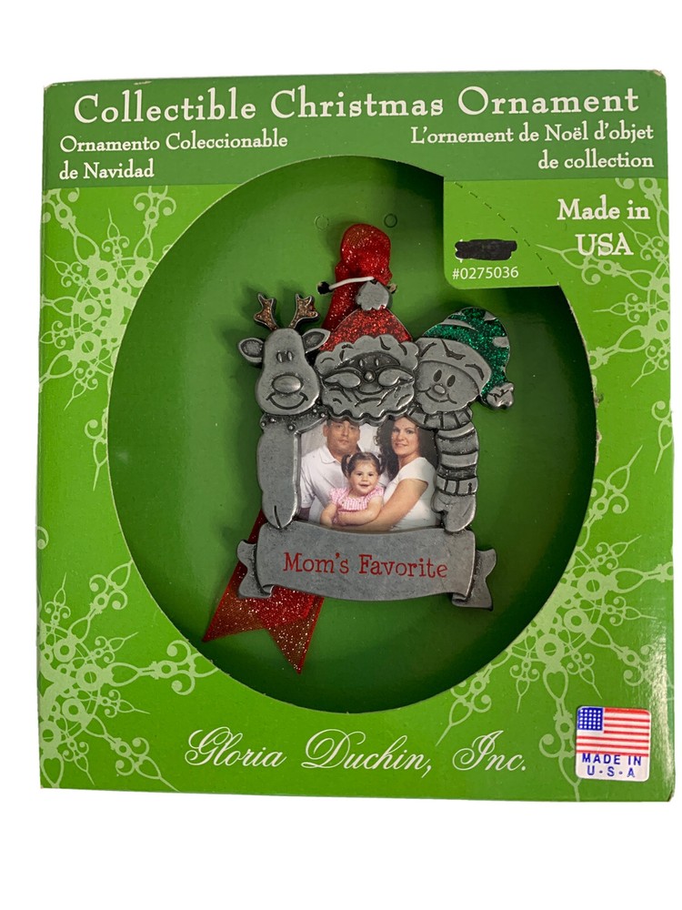 Vintage Santa Boy Reindeer Ornament Frame by Gloria Duchin USA