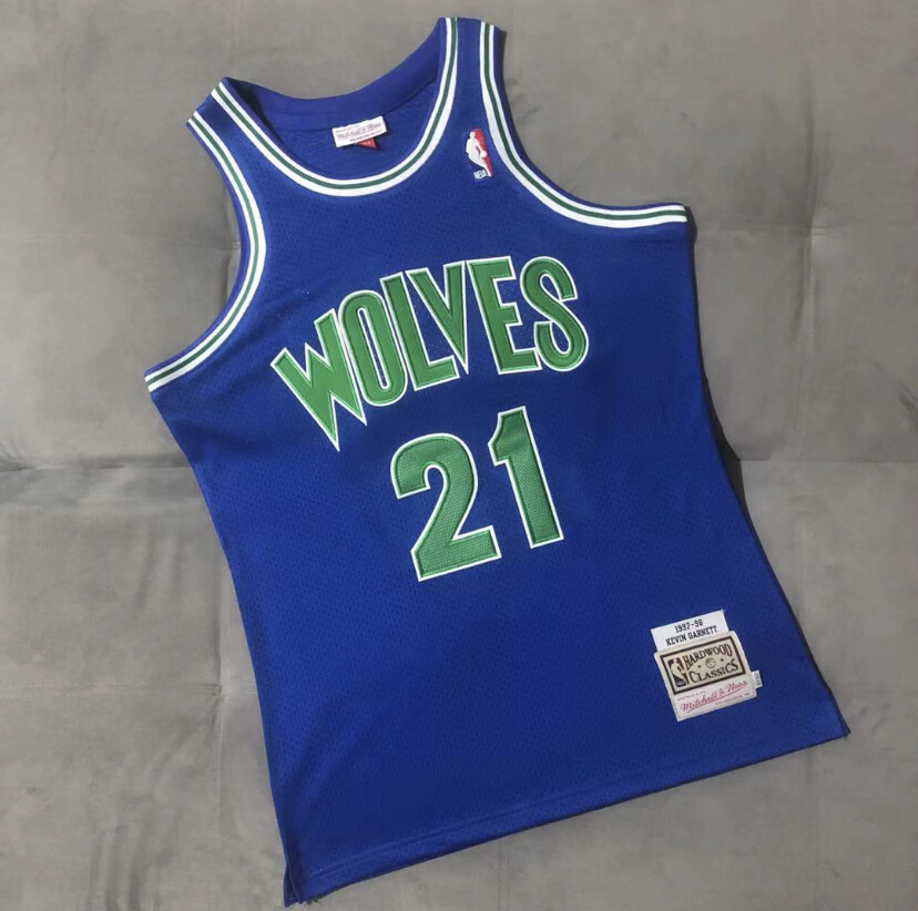 Minnesota Timberwolves Kevin Garnet Azul Temporada Regular Baloncesto Retro Jersey