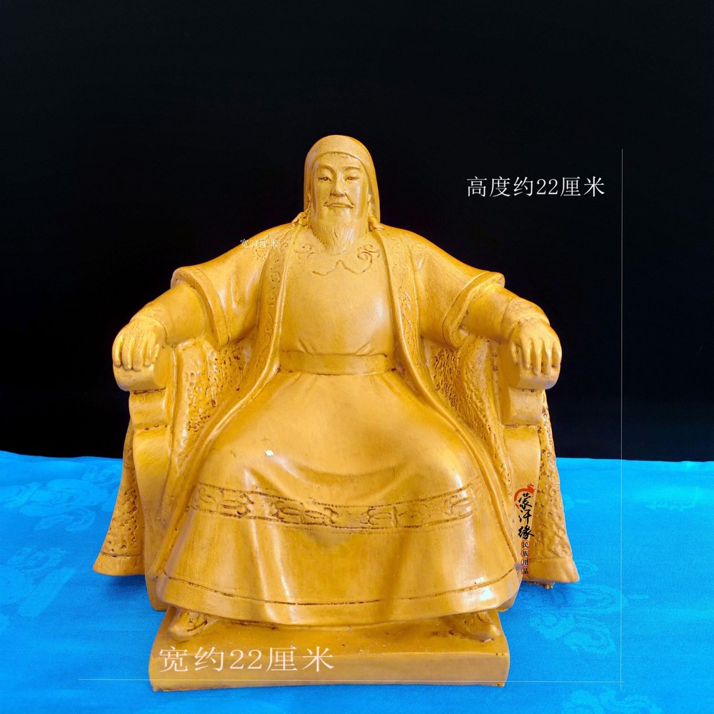 Genghis Khan Resin Statue Ornament Mongolian Ethnic Style Home Office Decor