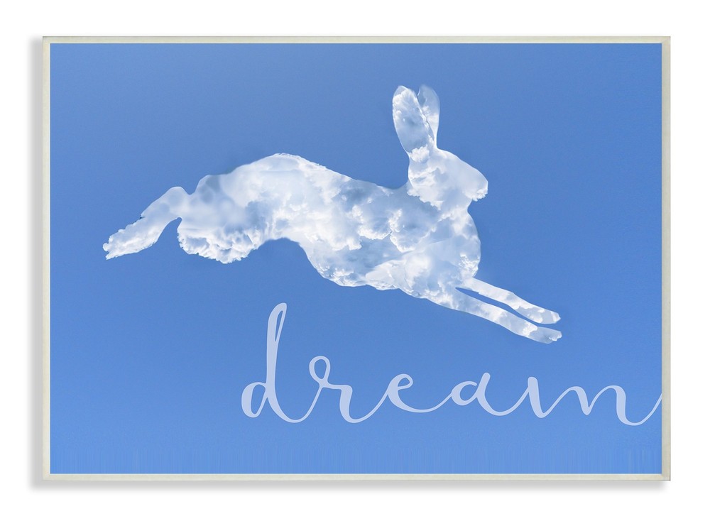 Stupell Home Décor Dreamer Cloud Bunny Wall Plaque Art, 10 x 0.5 x 15, Proudl...