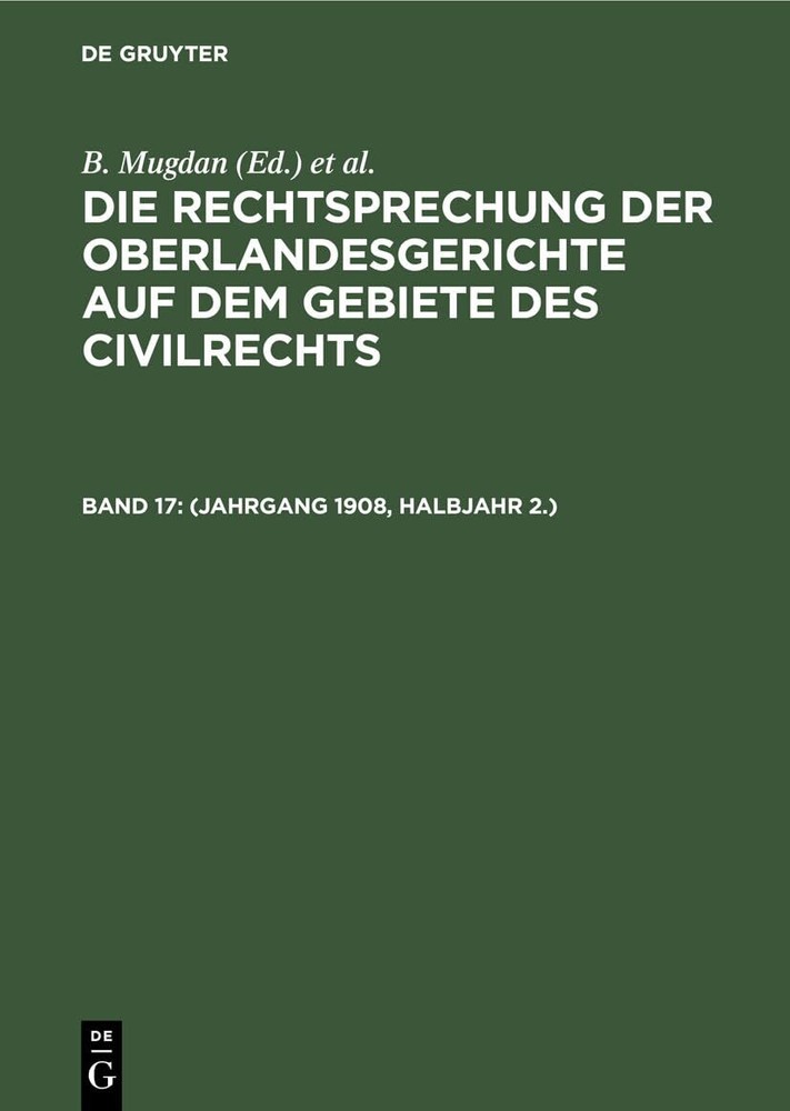 (Jahrgang 1908, Halbjahr 2.) (Hardback)