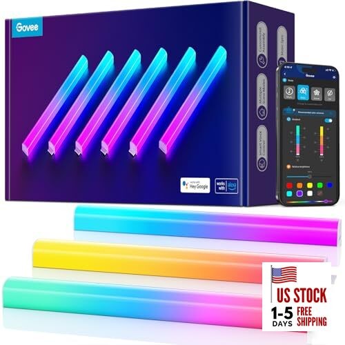 Govee Glide Lively H610A White App Control Music Mode RGBIC Wall Lights 6 Pack