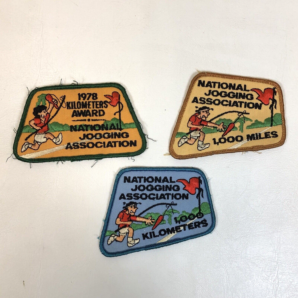 Set of Three Vintage National Jogging Association Running Patches